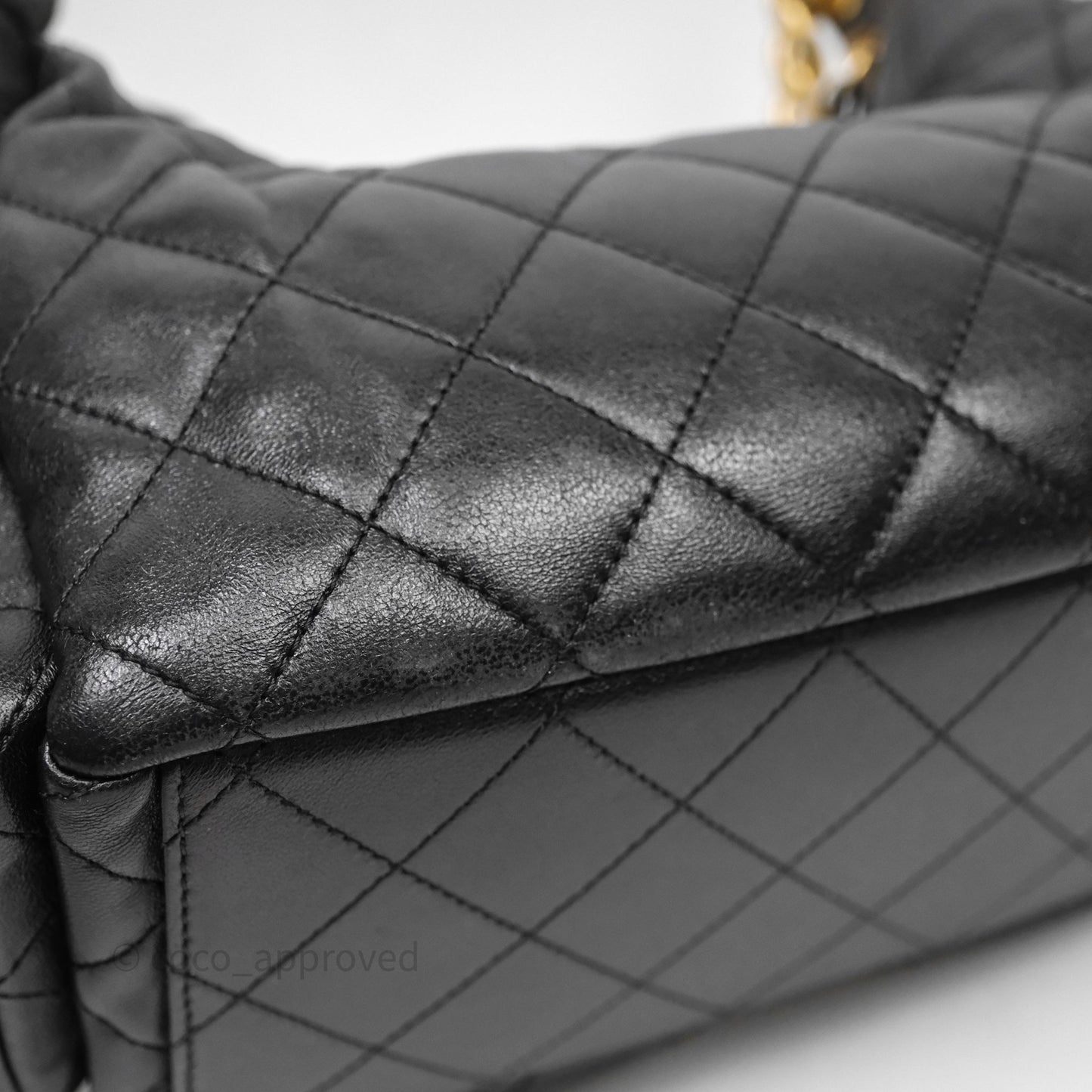 Chanel Small Quilted Trendy Double Pocket Hobo Black Lambskin Gold Hardware