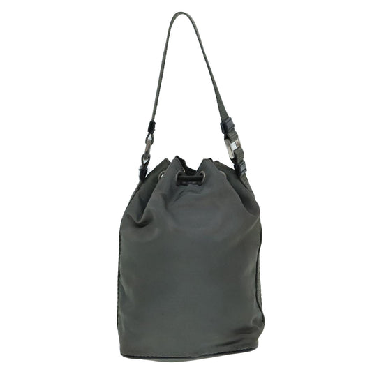 Luxury Prada Hand Bag Nylon Gray Silver  90824