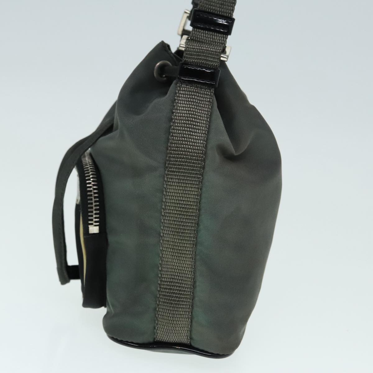Luxury Prada Hand Bag Nylon Gray Silver  90824