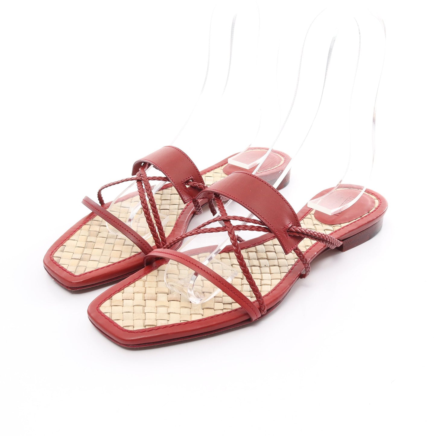 Luxury Gucci Trending 2025 Sandals Knitting Leather Red