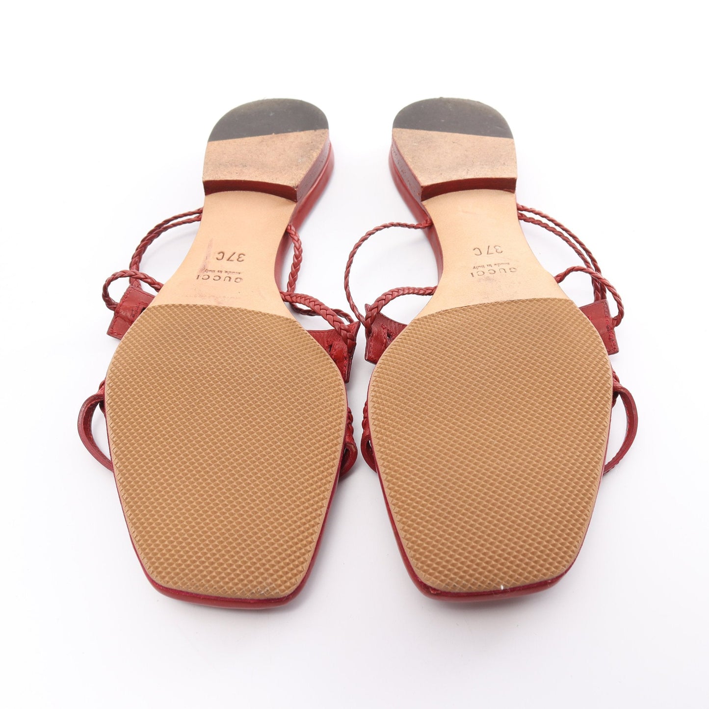 Luxury Gucci Trending 2025 Sandals Knitting Leather Red