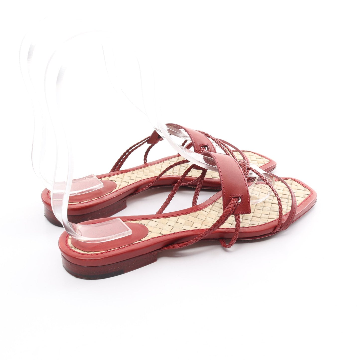Luxury Gucci Trending 2025 Sandals Knitting Leather Red