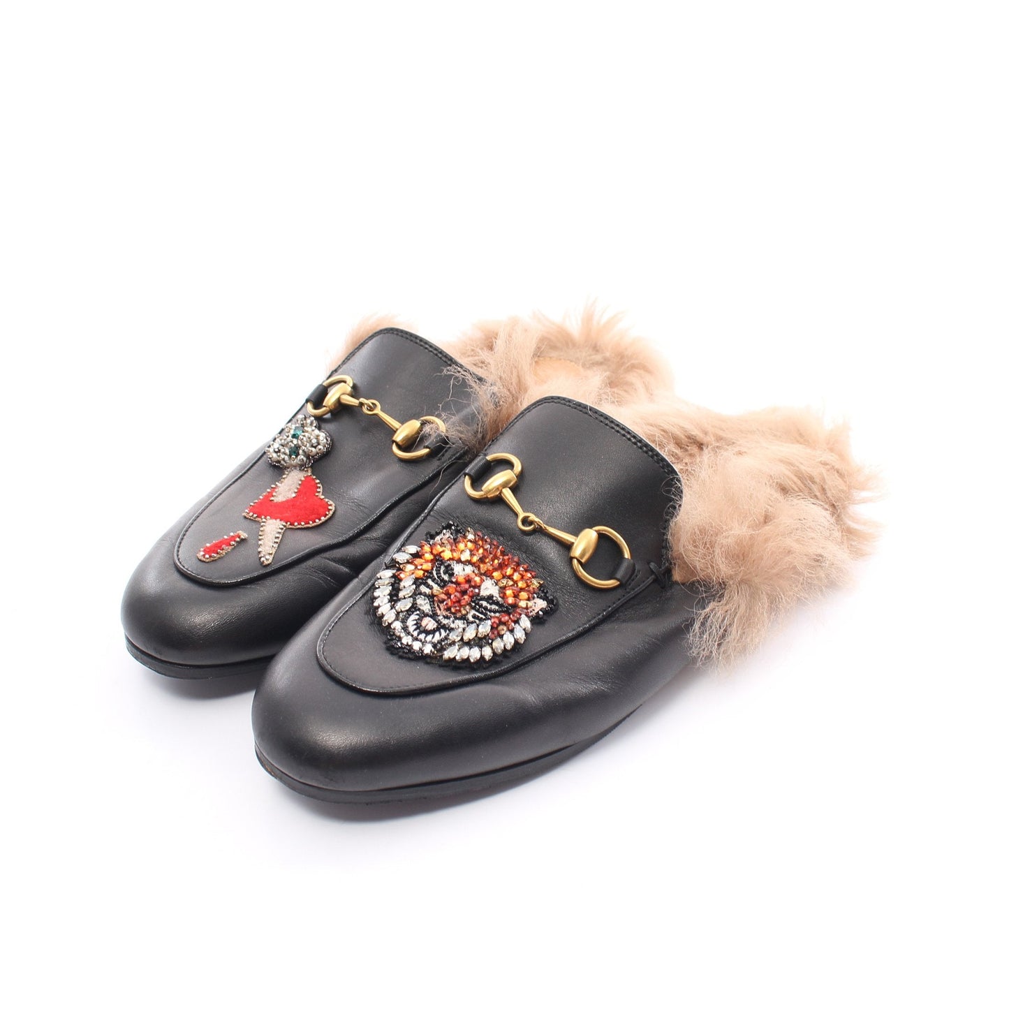 Luxury Gucci Trending 2025 Princetown Horsebit Sandals Leather Black Multicolor