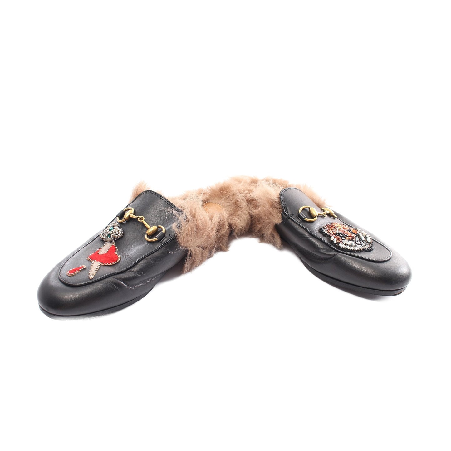 Luxury Gucci Trending 2025 Princetown Horsebit Sandals Leather Black Multicolor