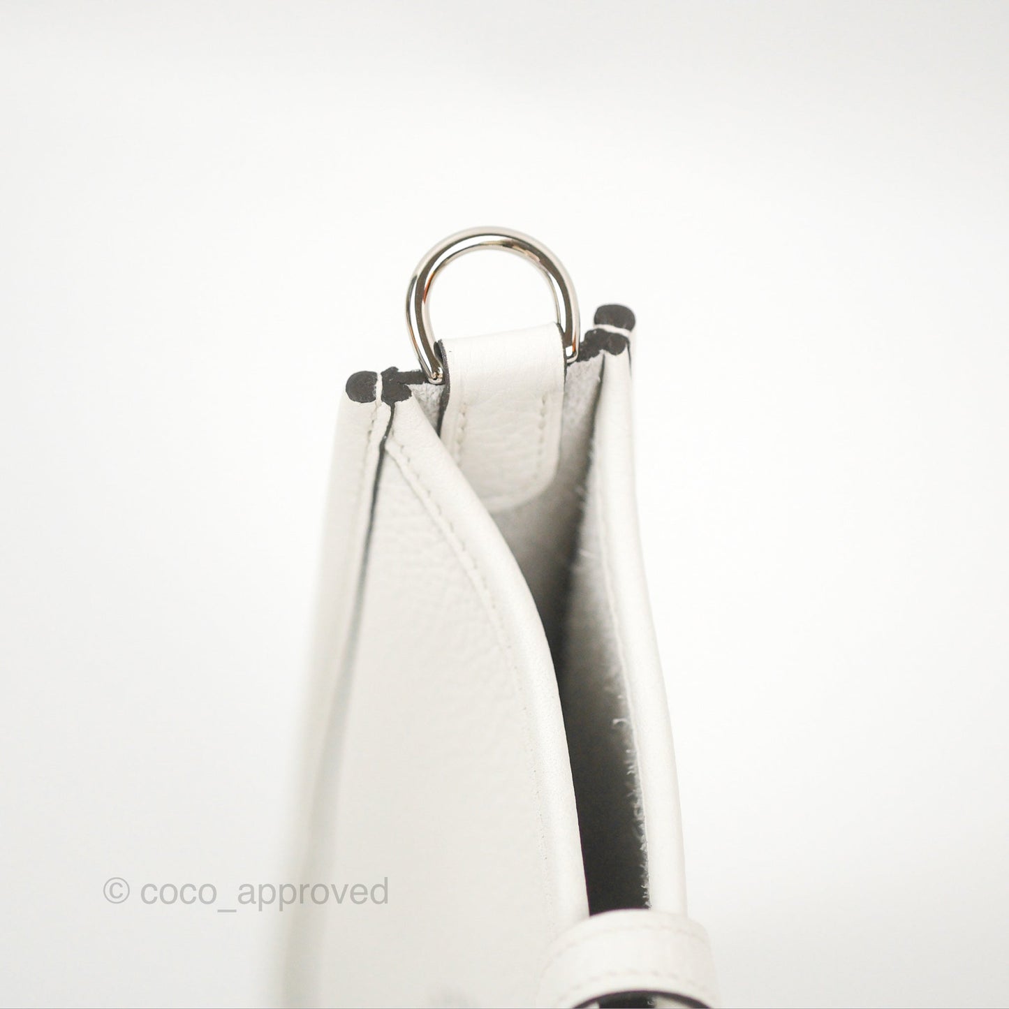 Hermès Mini Evelyne 16 New White Clemence Palladium Hardware