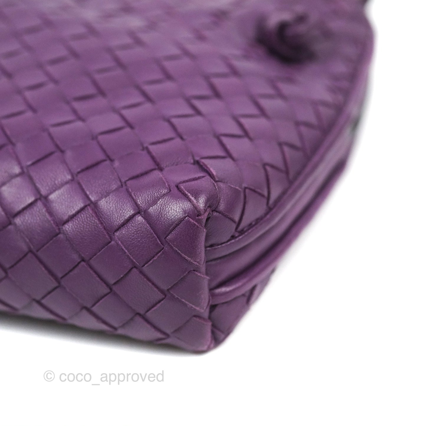 Bottega Veneta Crossbody Bag Intrecciato Leather Purple