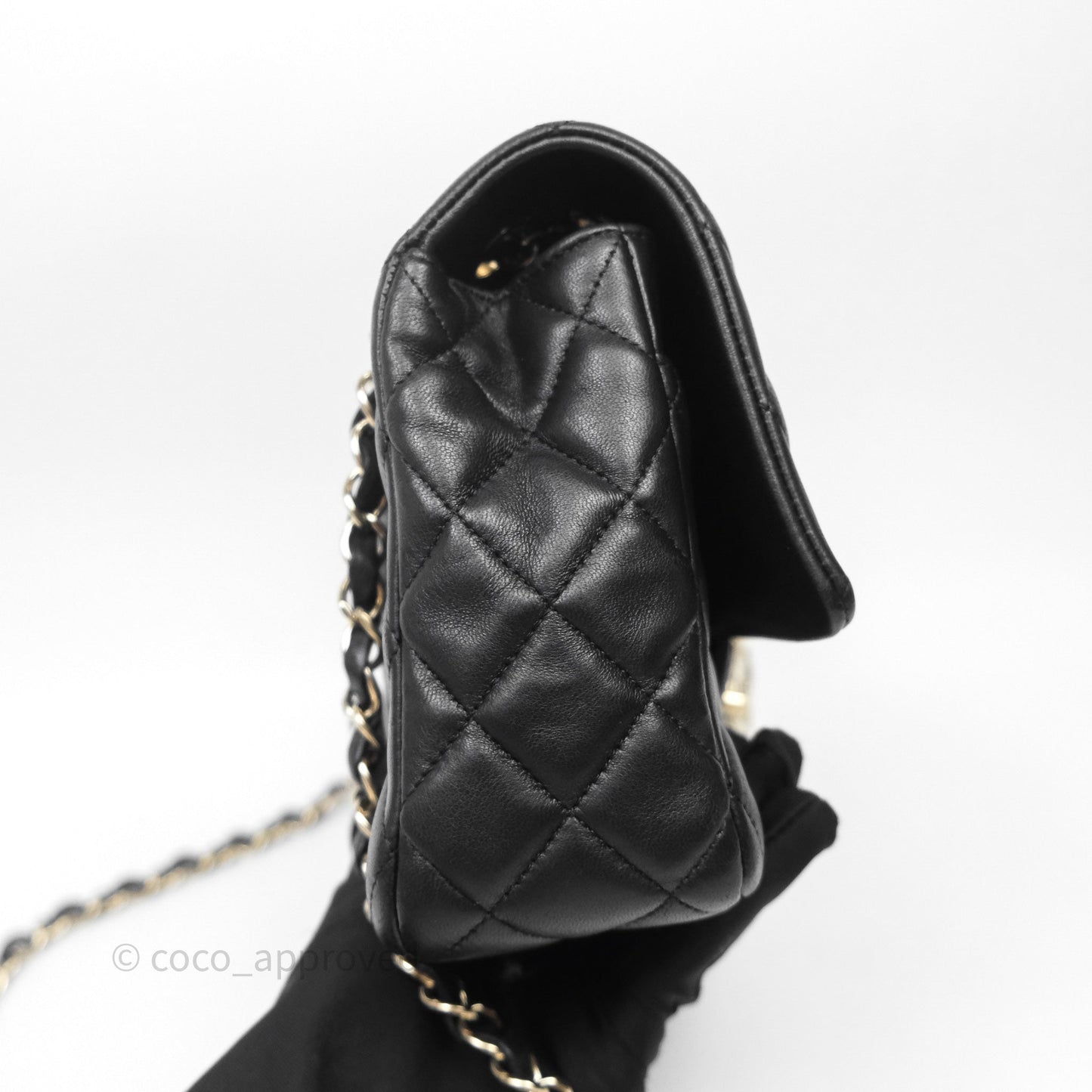 Chanel Classic M/L Medium Flap Bag Valentine Limited Edition Black Lambskin Gold Hardware