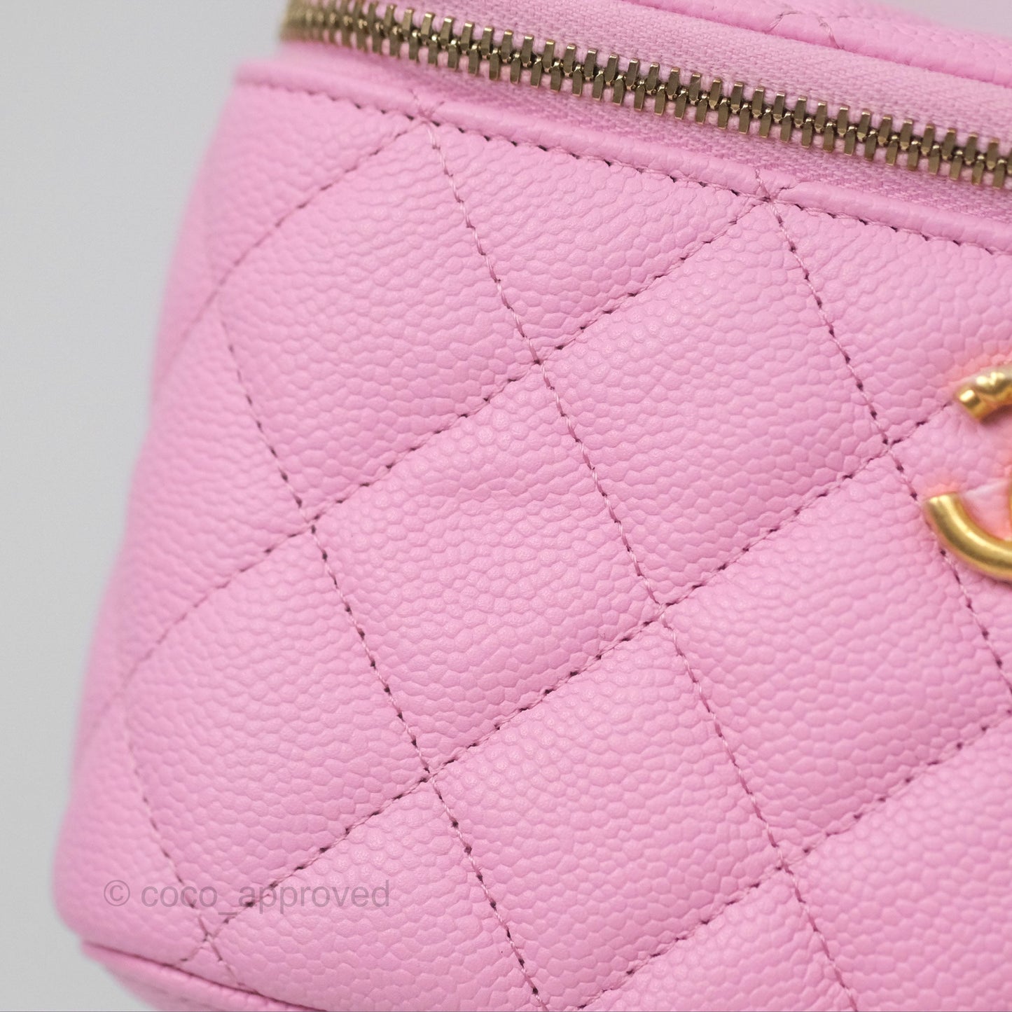 Chanel Vanity Heart Crush Adjustable Chain Pink Caviar Aged Gold Hardware
