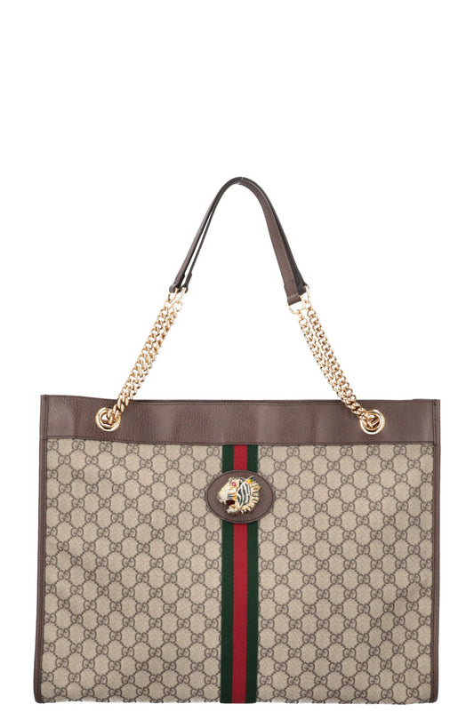 Luxury Gucci Trending 2025 Rajah Chain Tote GG Supreme Canvas