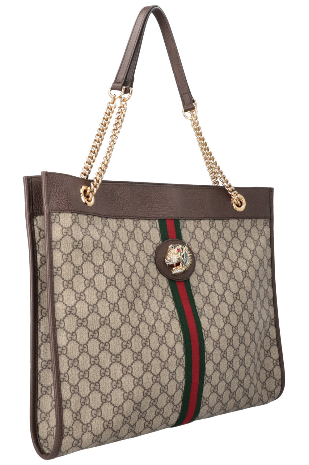 Luxury Gucci Trending 2025 Rajah Chain Tote GG Supreme Canvas