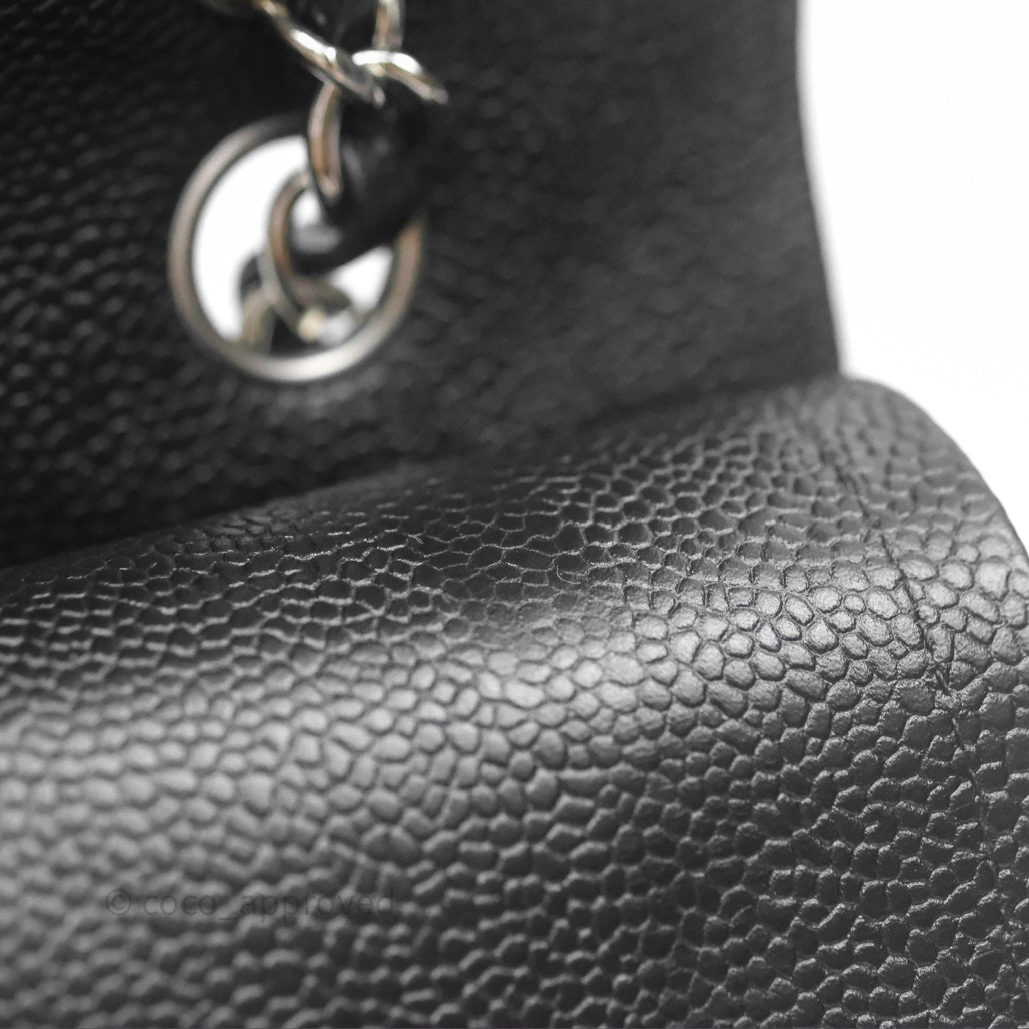 Chanel Classic M/L Medium Flap Quilted Black Caviar Silver Hardware