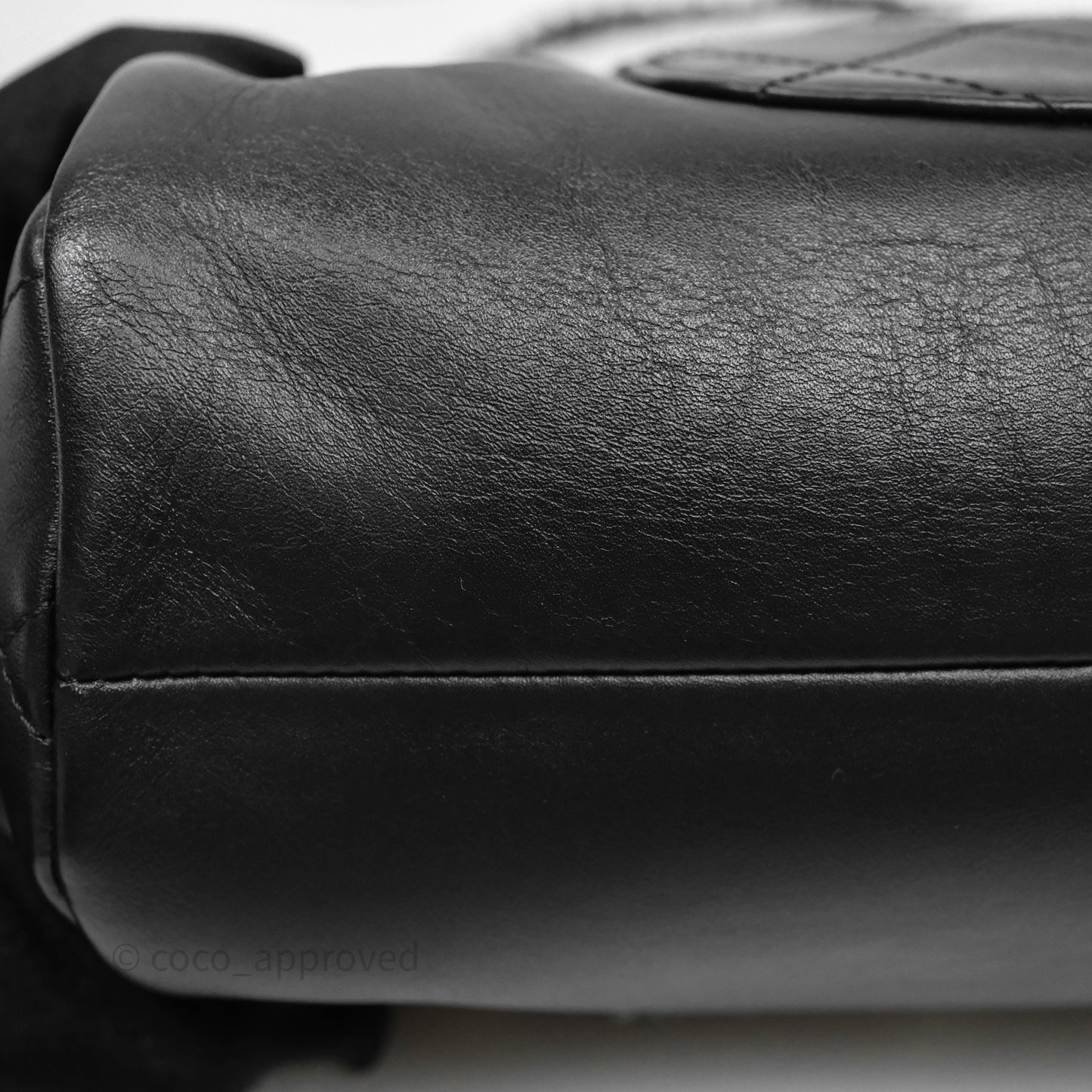 Chanel Logo Bowling Bag Black Calfskin Mixed Hardware