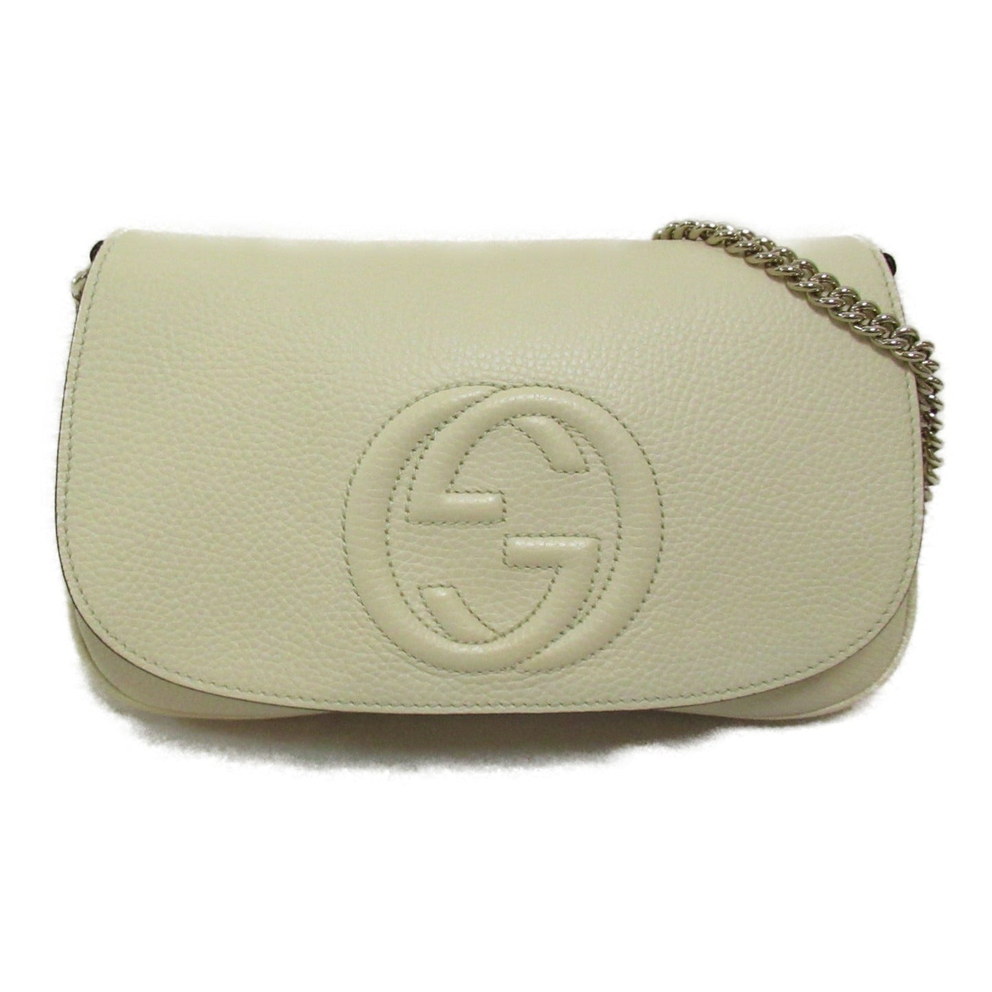 Luxury Gucci Trending 2025 Chain shoulder bag Shoulder bag Leather Ivory