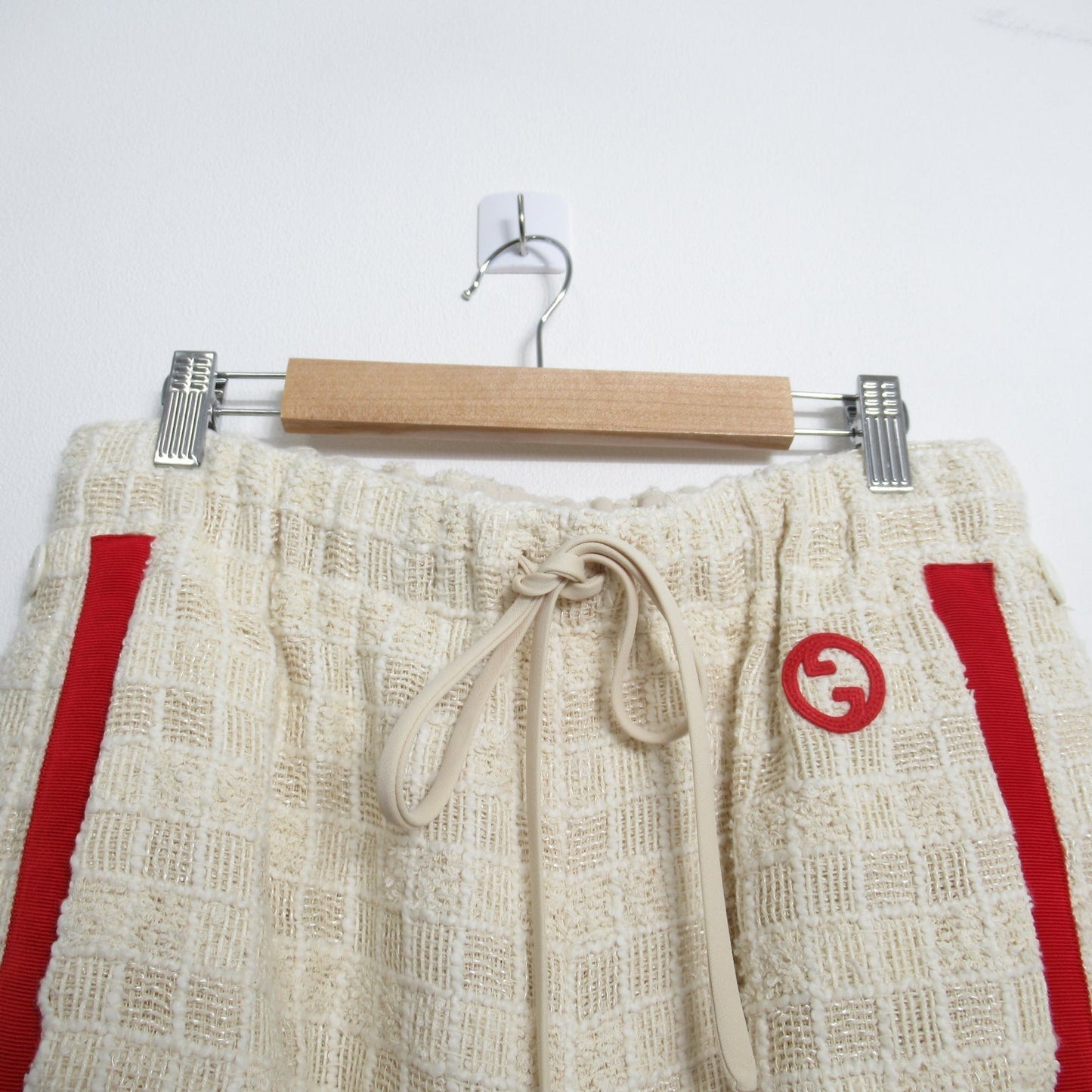 Luxury Gucci Trending 2025 Pants Pants Cotton Ivory Red