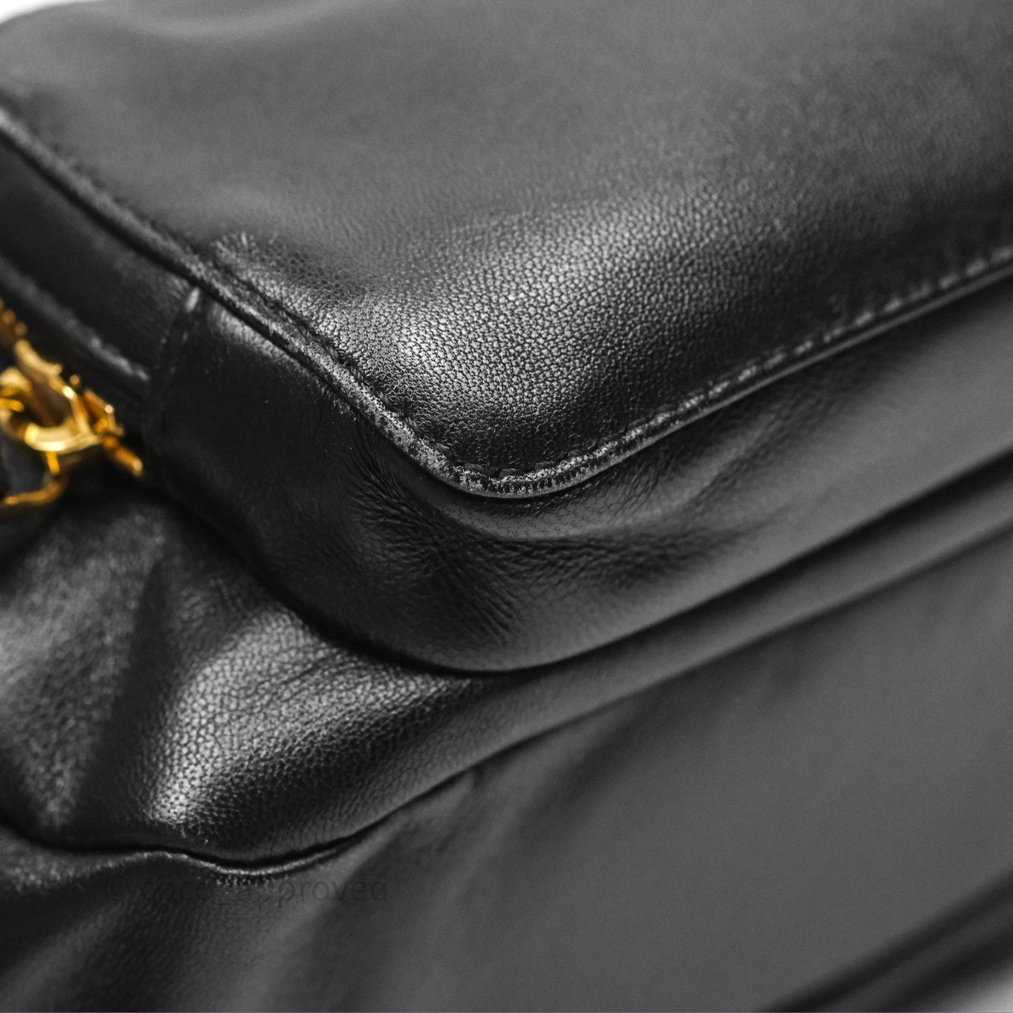 Miu Miu Nappa Leather Pocket Bag Black Lambskin Gold Hardware