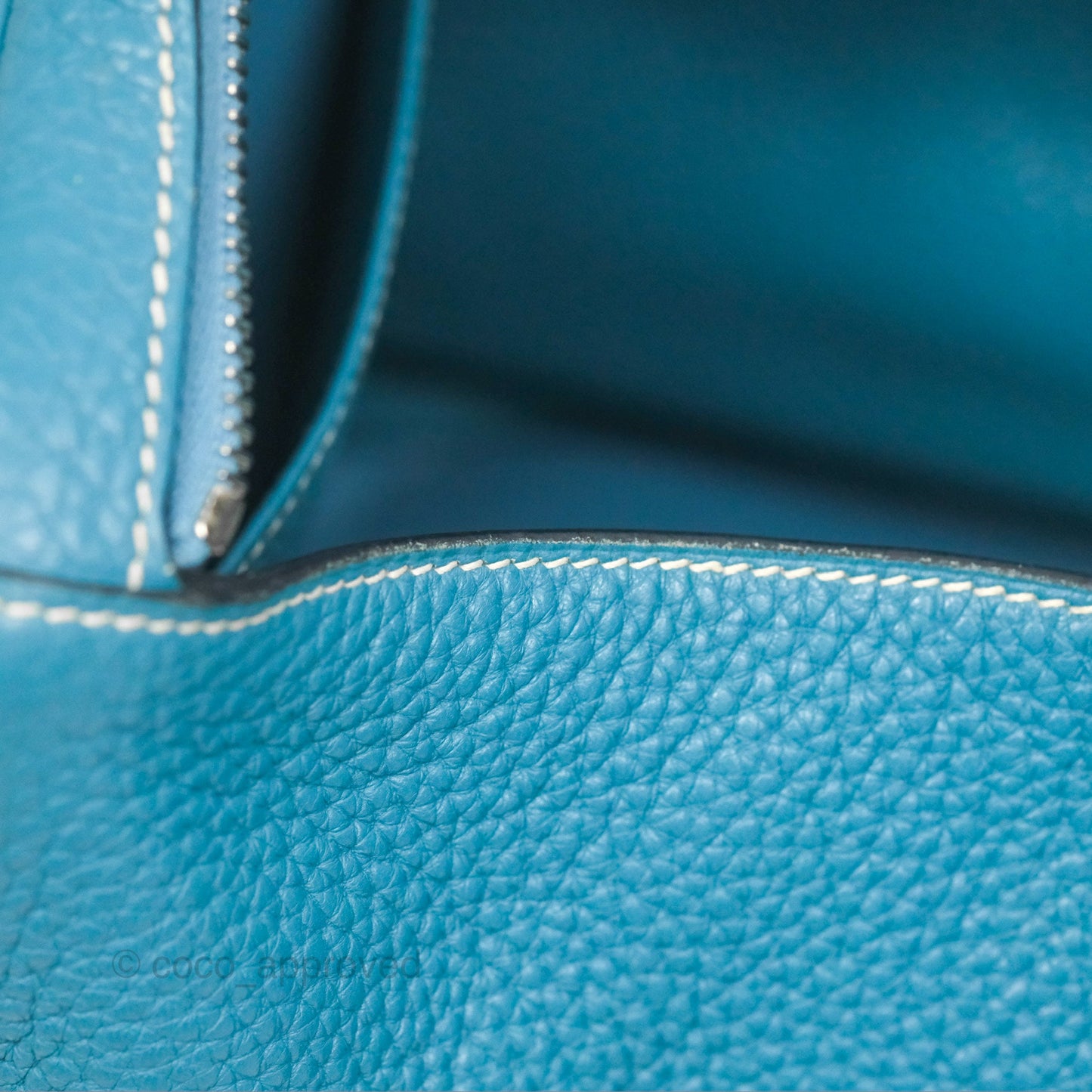 Hermès Lindy 34 Blue Jean Clemence Palladium Hardware
