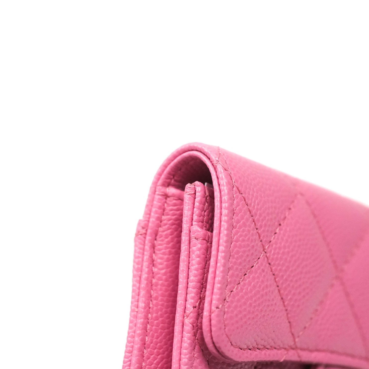 Chanel Caviar Quilted Flap Card Holder Pink Gold Hardware