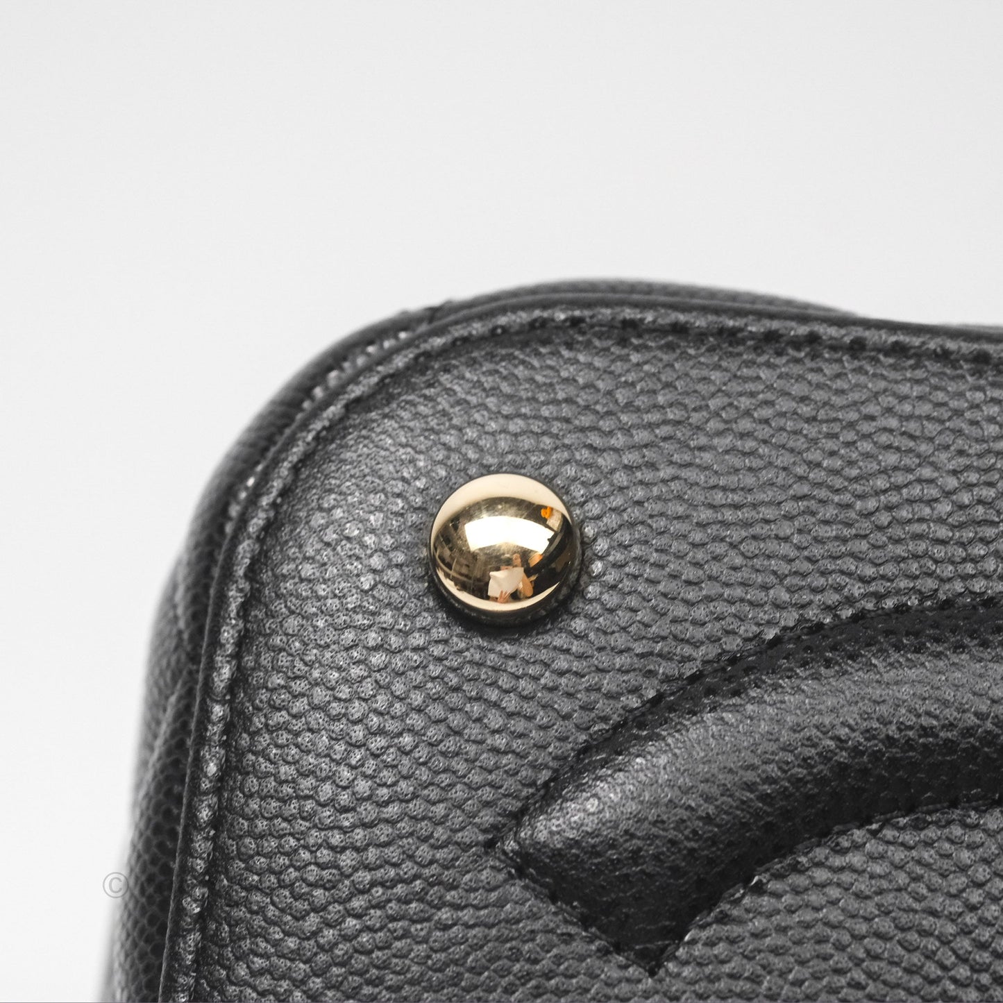 Chanel Quilted Top Handle Vanity Case Black Caviar Gold Hardware