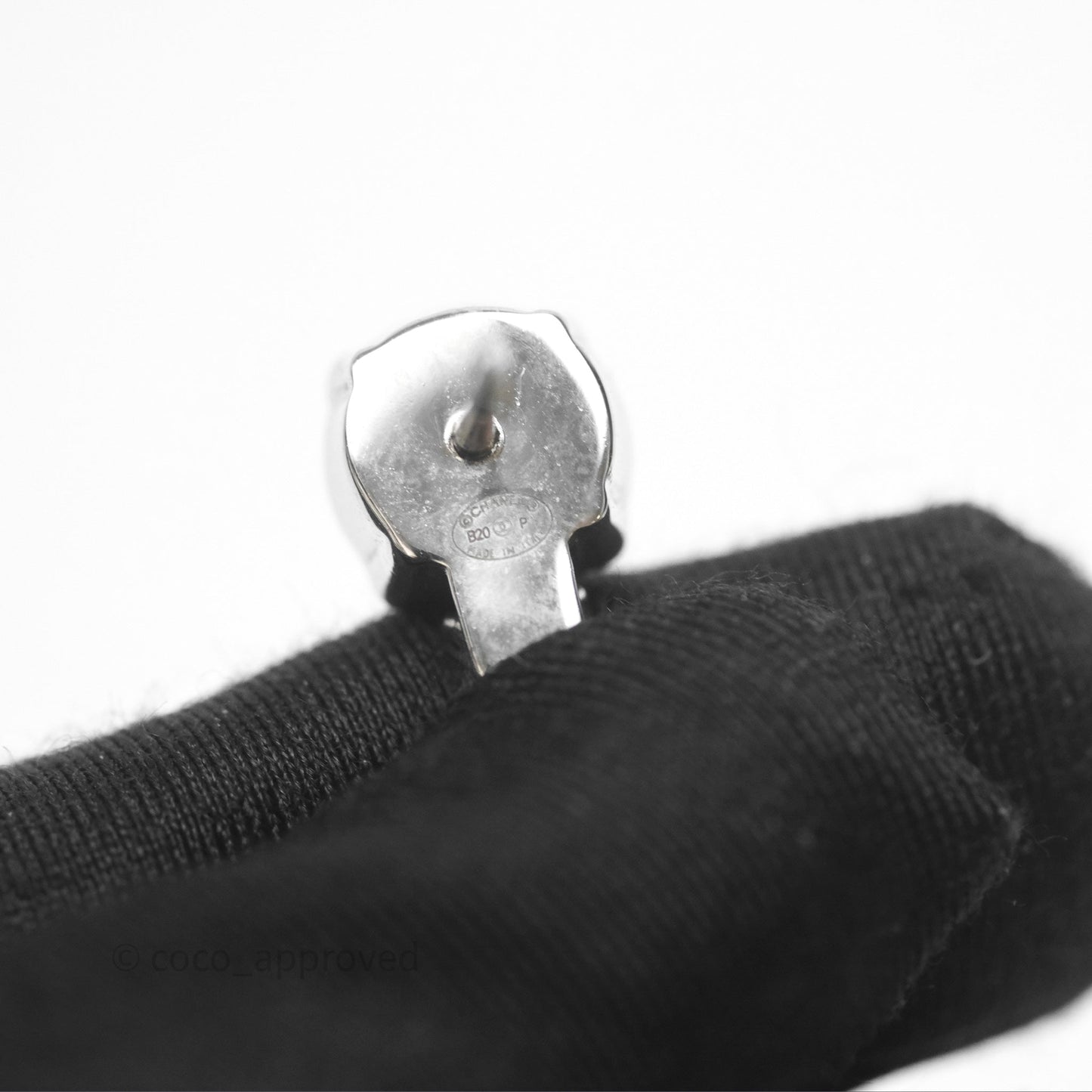 Chanel Crystal CC Star Drop Earrings Sliver Tone 20P