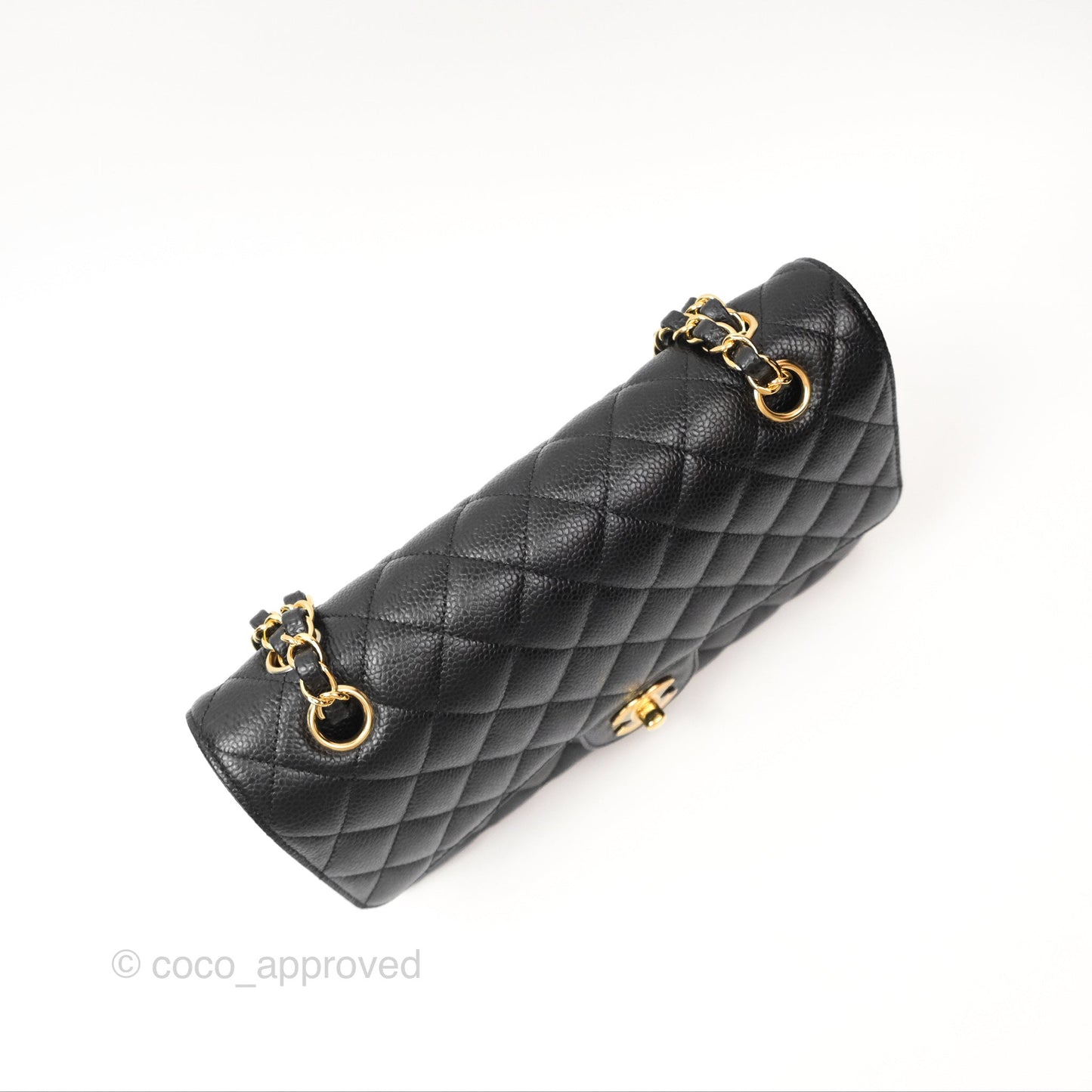 Chanel Classic M/L Medium Flap Quilted Black Caviar Gold Hardware