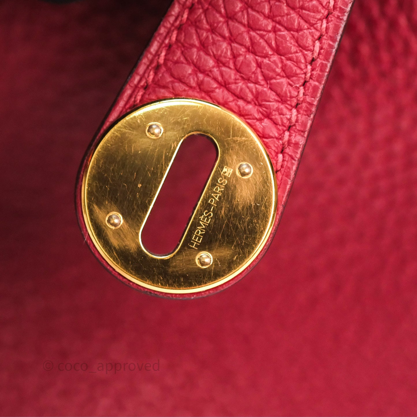 Hermès Lindy 30 Rouge Grenat K1 Clemence Gold Hardware