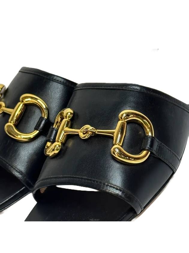 Luxury Gucci Trending 2025 Horsebit Slide Sandals Black