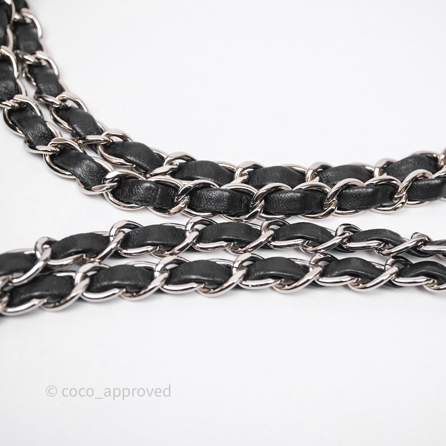 Chanel Small Classic Chevron Flap Black Lambskin Silver Hardware