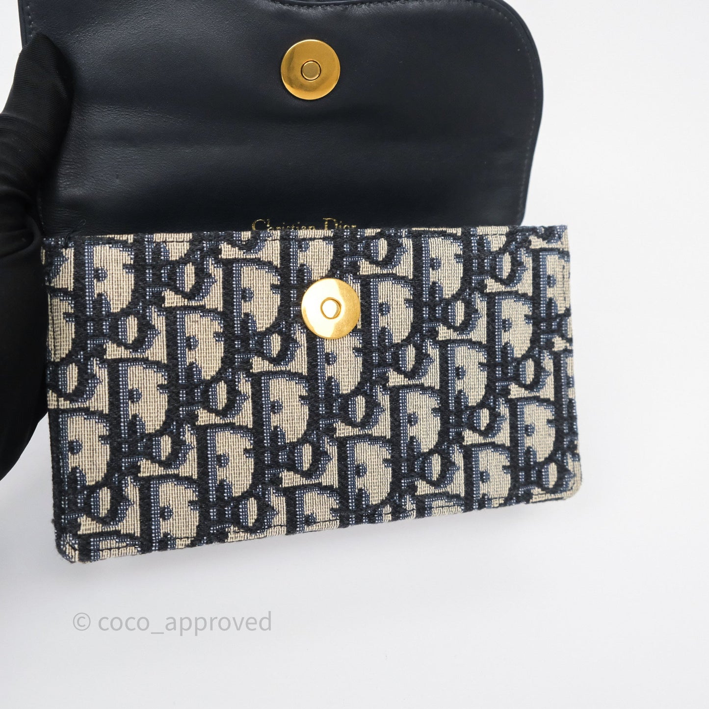 Christian Dior Blue Dior Oblique Jacquard Saddle Belt Pouch