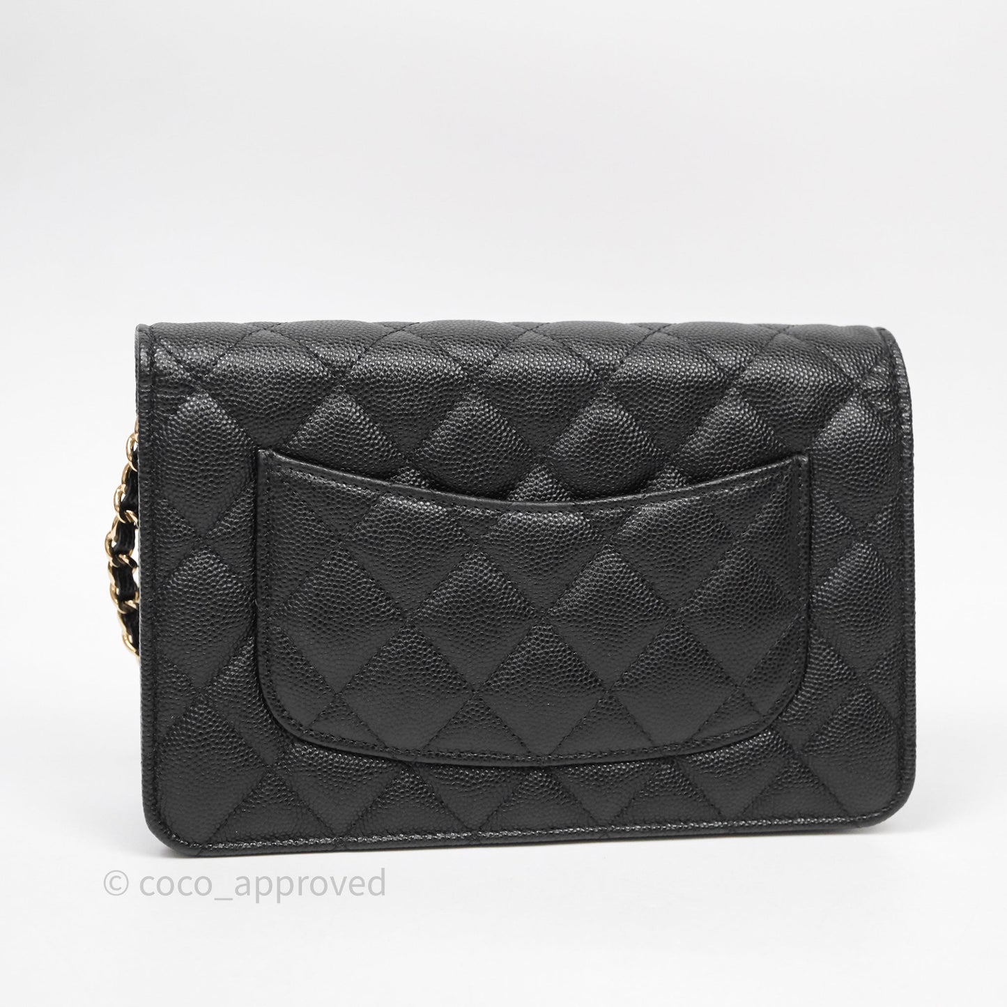 Chanel Quilted WOC with Charms Black Caviar Gold Hardware