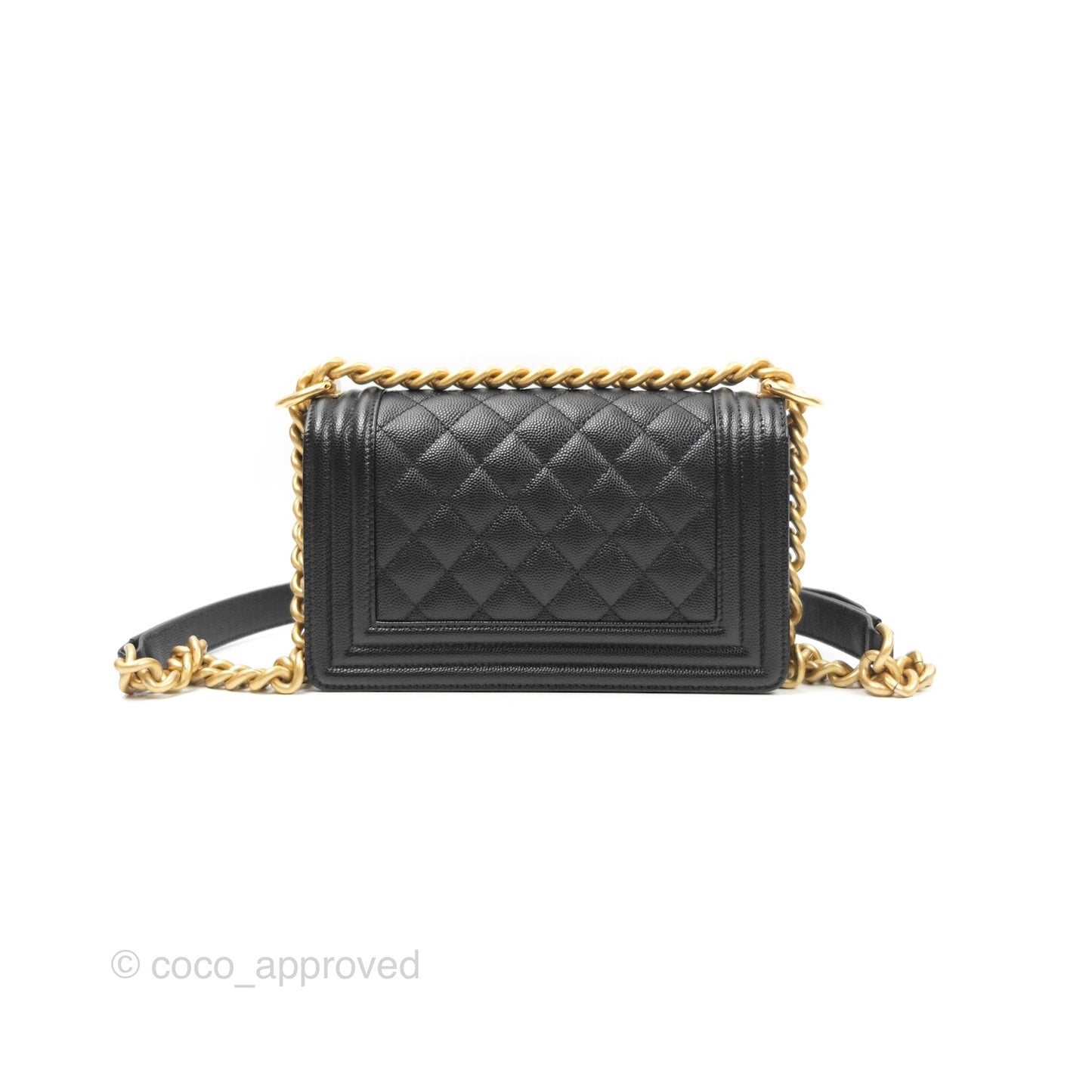 Chanel Small Boy Black Caviar Gold Hardware