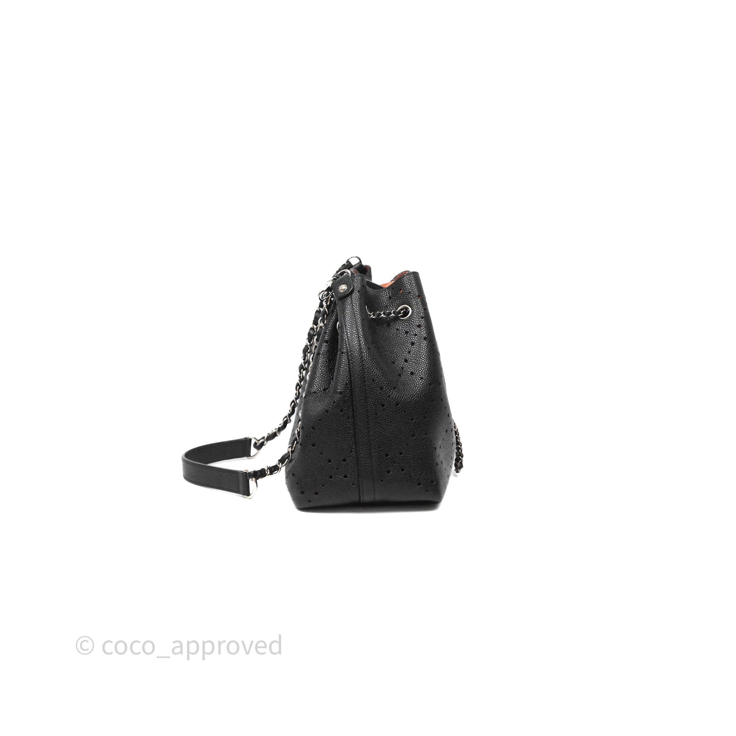 Chanel CC Drawstring Bucket Bag Black Caviar