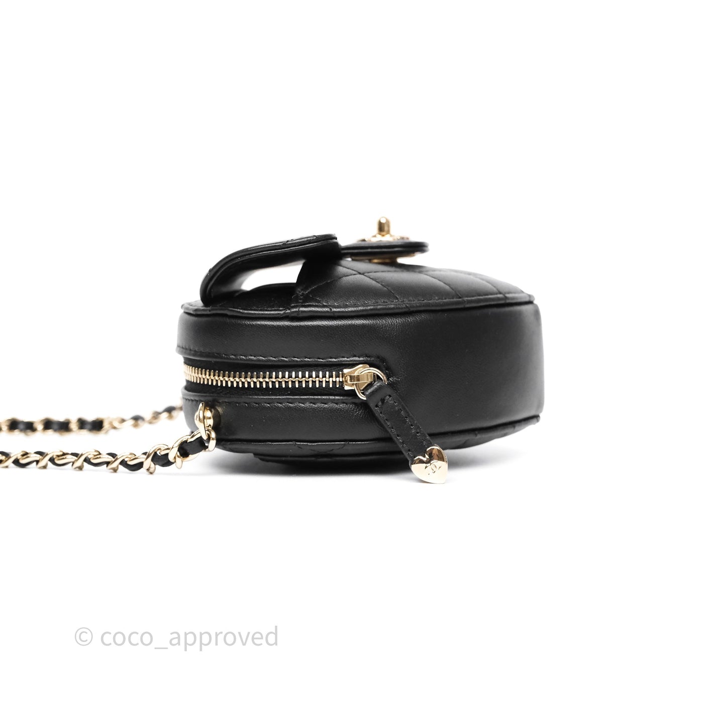 Chanel Small Heart Bag Black Lambskin Gold Hardware