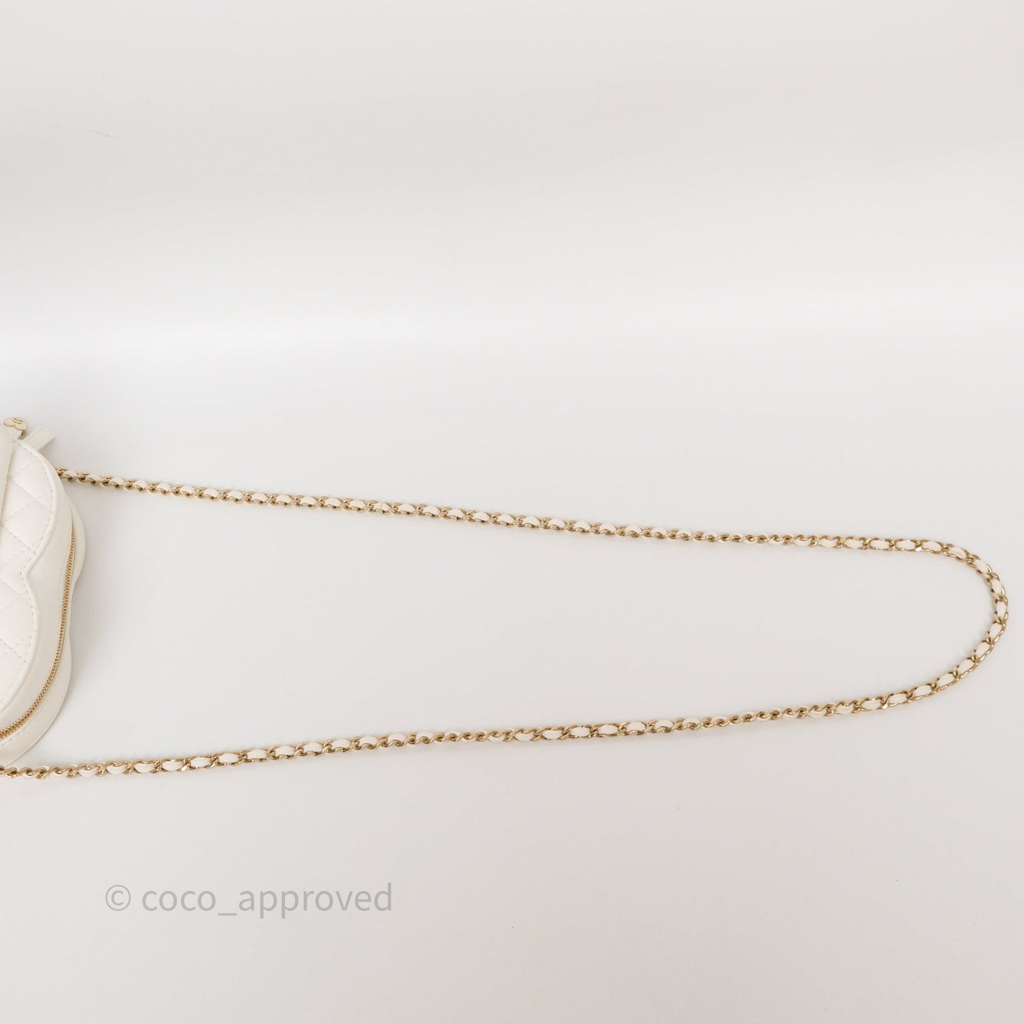 Chanel Large Heart Bag White Lambskin Gold Hardware