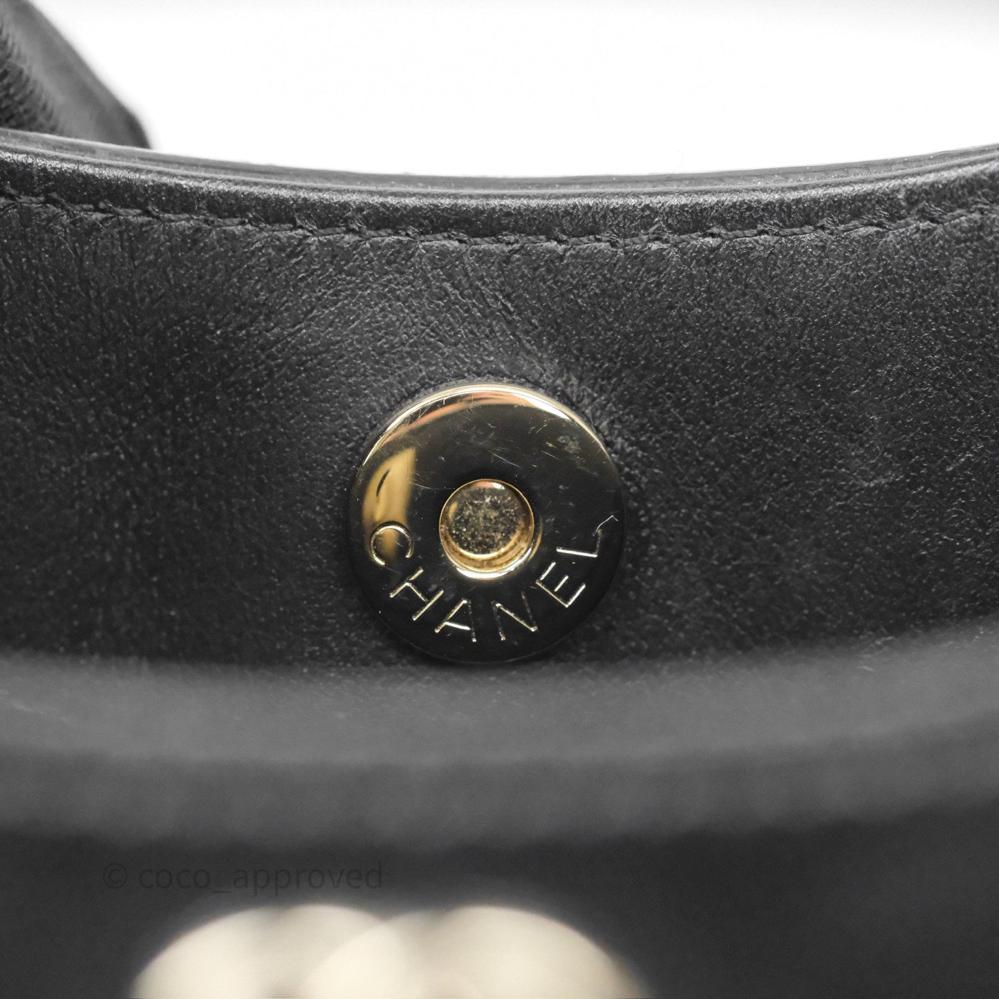 Chanel Nano 31 Black Shiny Calfskin Gold Hardware
