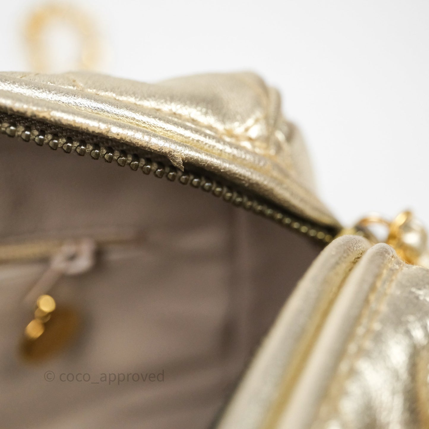 Chanel Vintage Camera Bag Gold Lambskin Gold Hardware