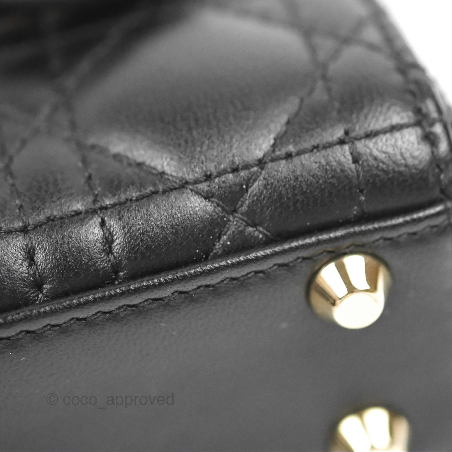 Christian Dior Micro Lady Dior Cannage Black Lambskin Gold Hardware