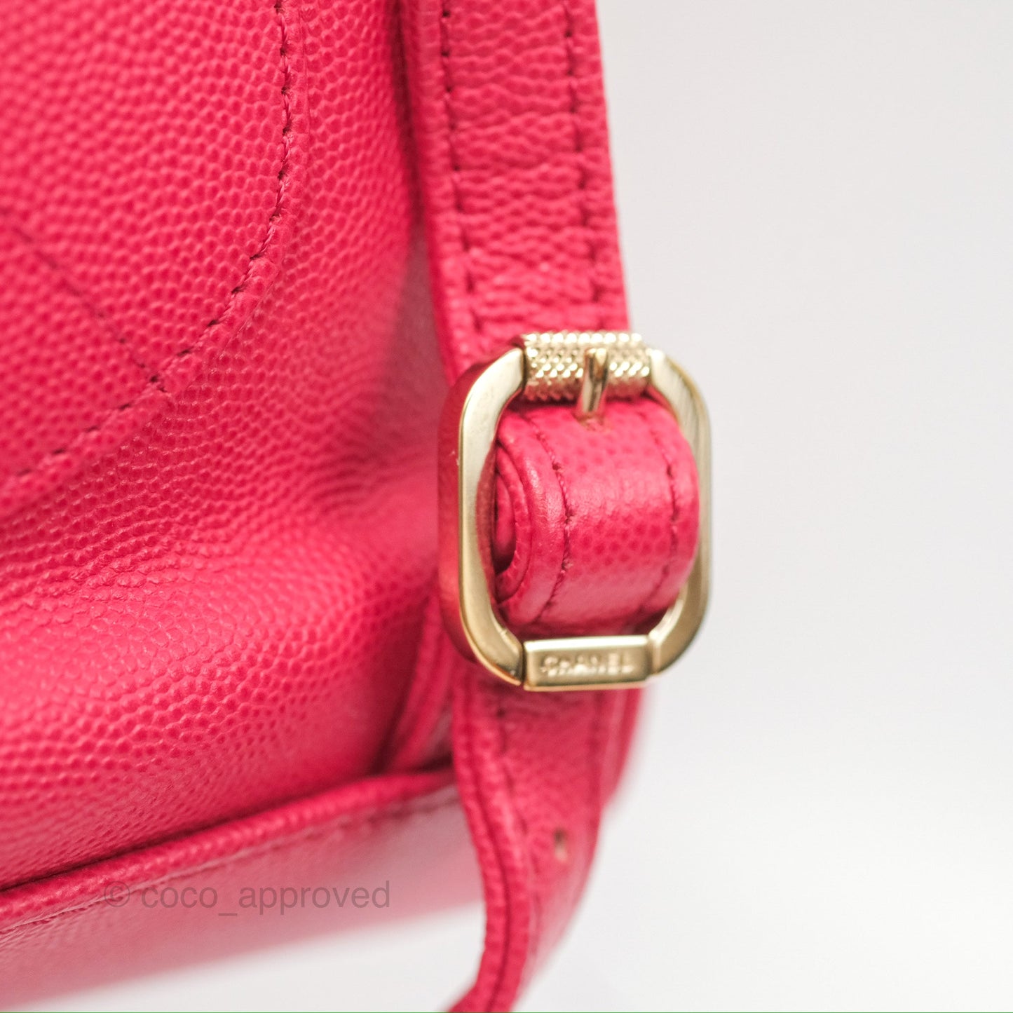 Chanel Quilted Business Affinity Backpack Dark Pink Caviar Gold Hardware