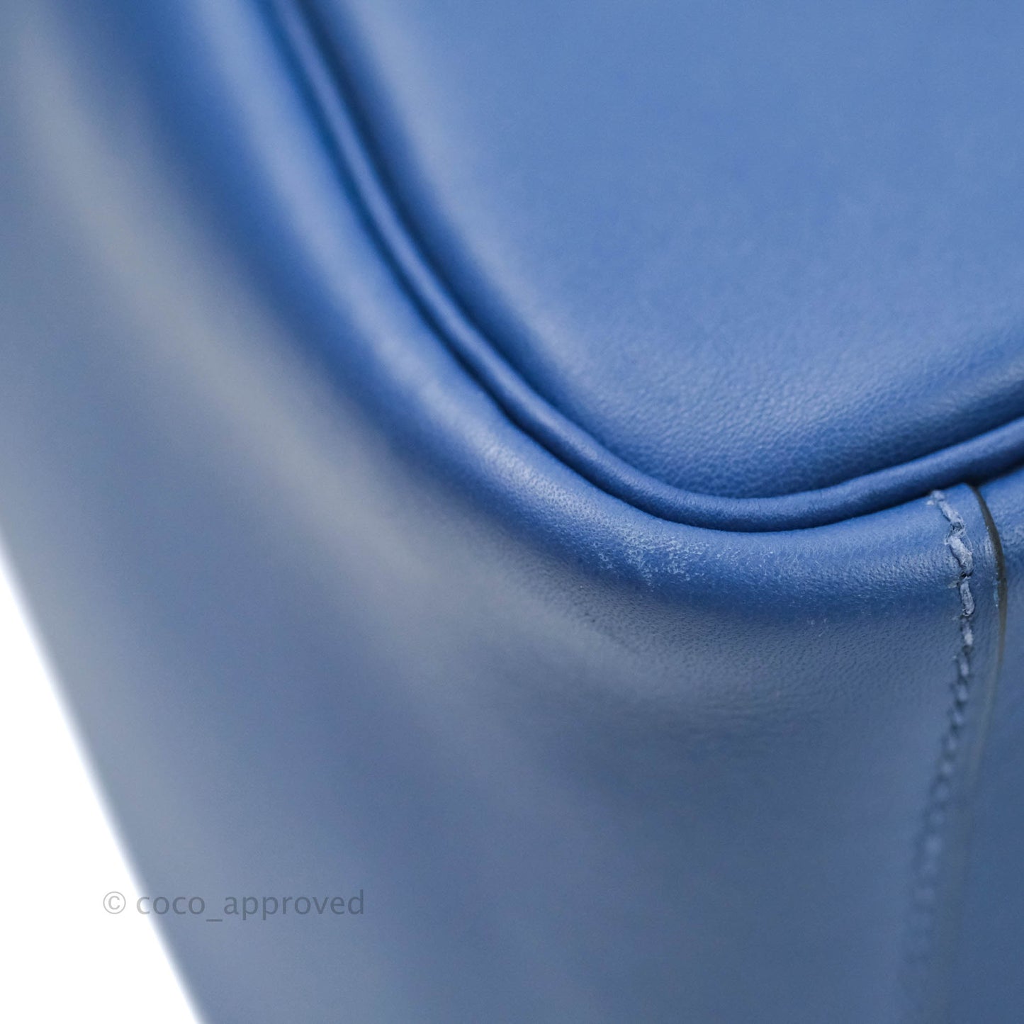 Hermès Lindy 26 Tressage de Cuir Swift Bleu Brighton Palladium Hardware