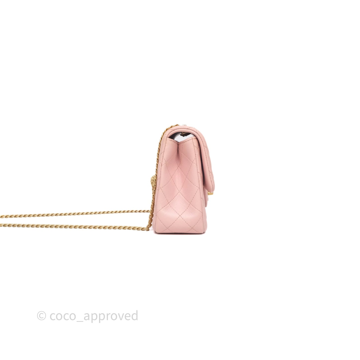 Chanel Quilted Flap Bag With Camellia Adjustable Lambskin Pink Aged Gold Hardware