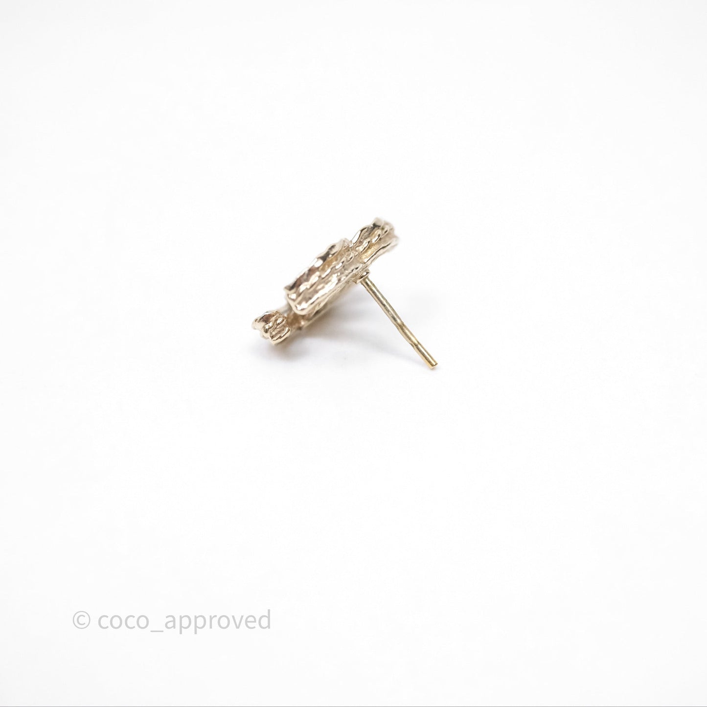 Chanel CC Crystals Earrings Gold Tone 13B