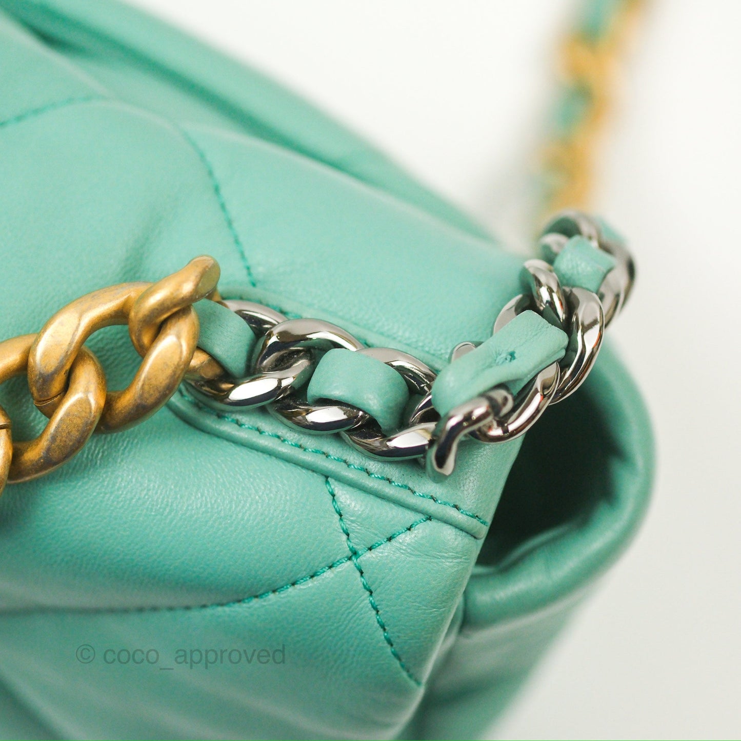 Chanel 19 Small Tiffany Blue Mixed Hardware