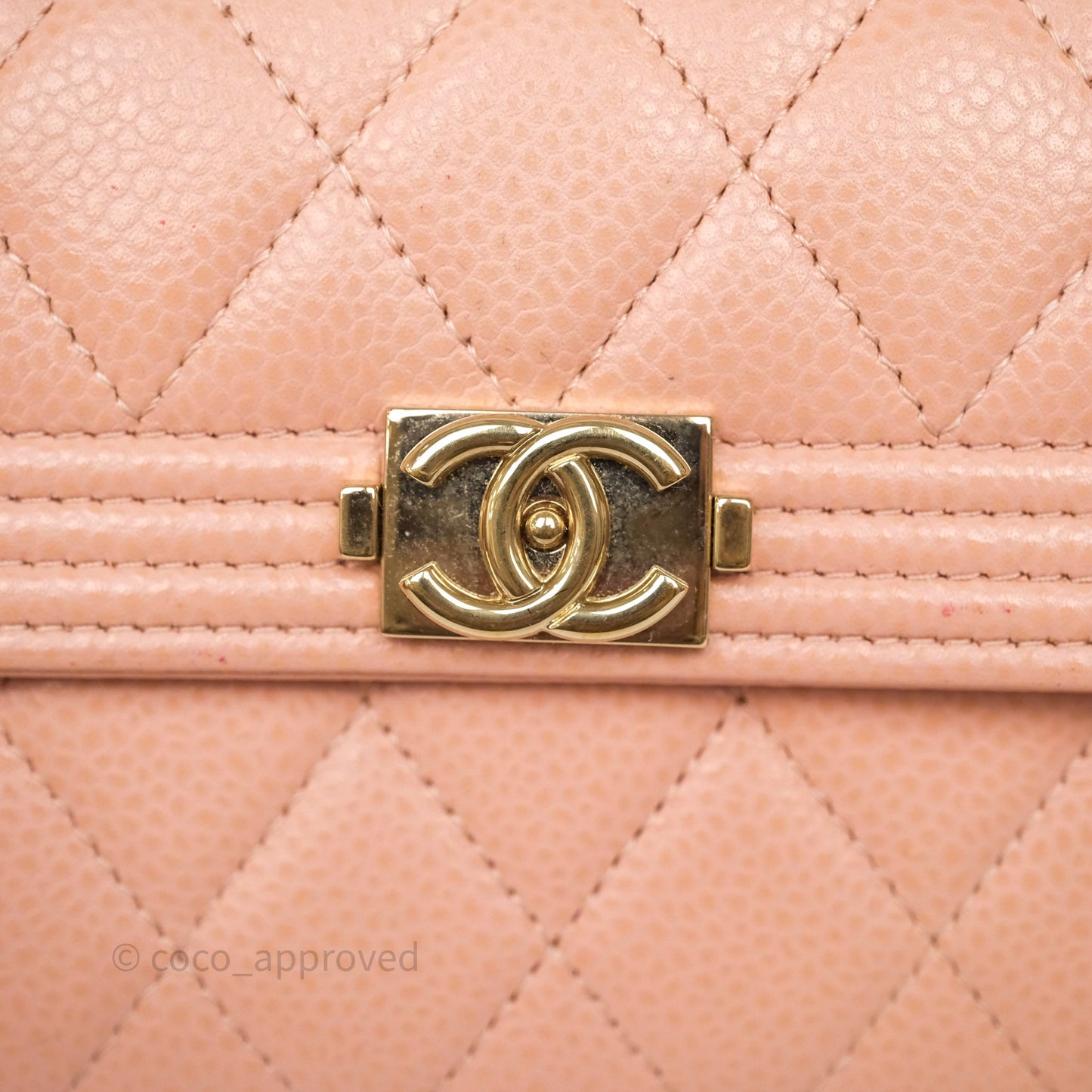 Chanel Quilted Boy Medium Trifold Flap Wallet Pink Caviar Gold Hardware