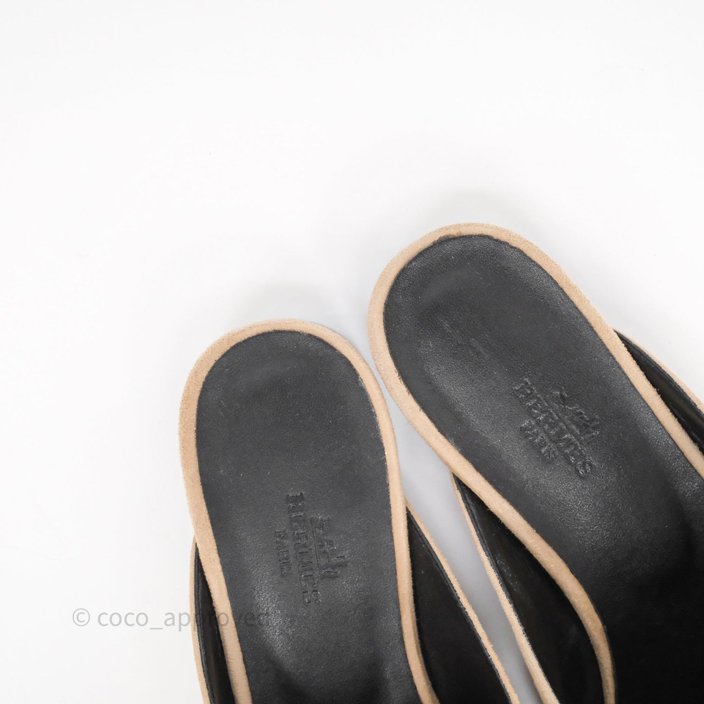 Hermès Oz Velvet Mules in Beige Sable Gold Hardware Size 37.5