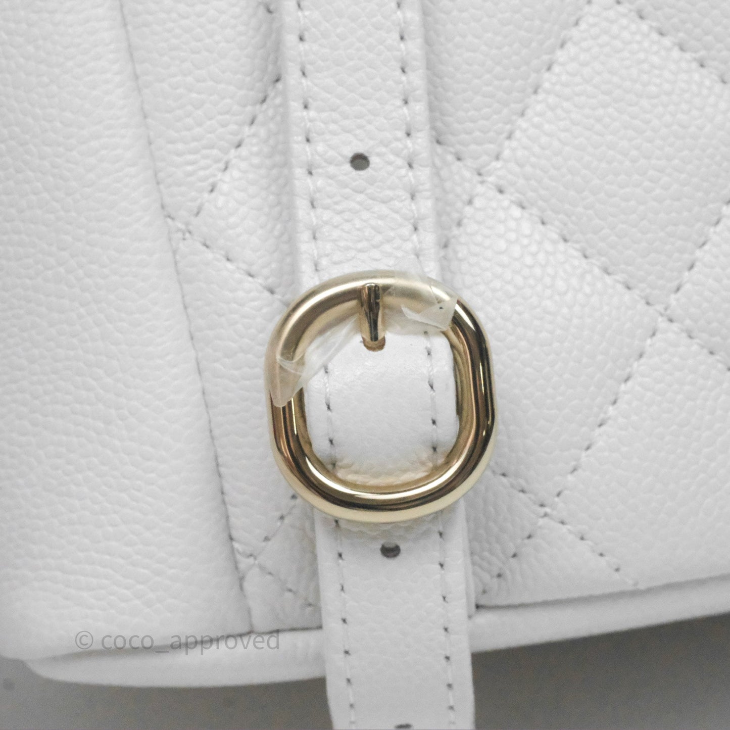 Chanel Small Duma Backpack White Caviar Gold Hardware