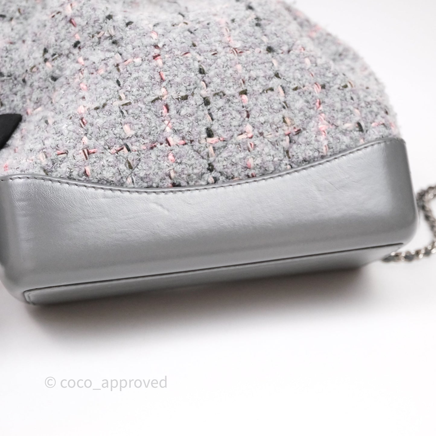 Chanel Gabrielle Small Backpack Grey Tweed Aged Calfskin