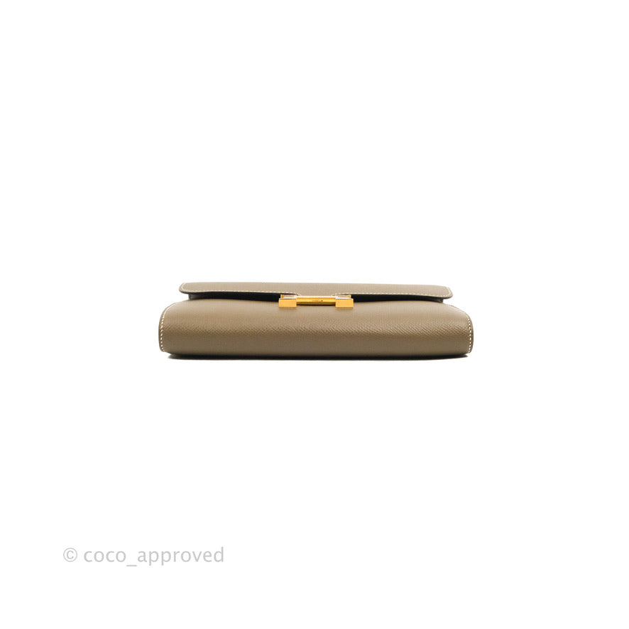 Hermès Constance Long To Go Wallet Etoupe Epsom Gold Hardware
