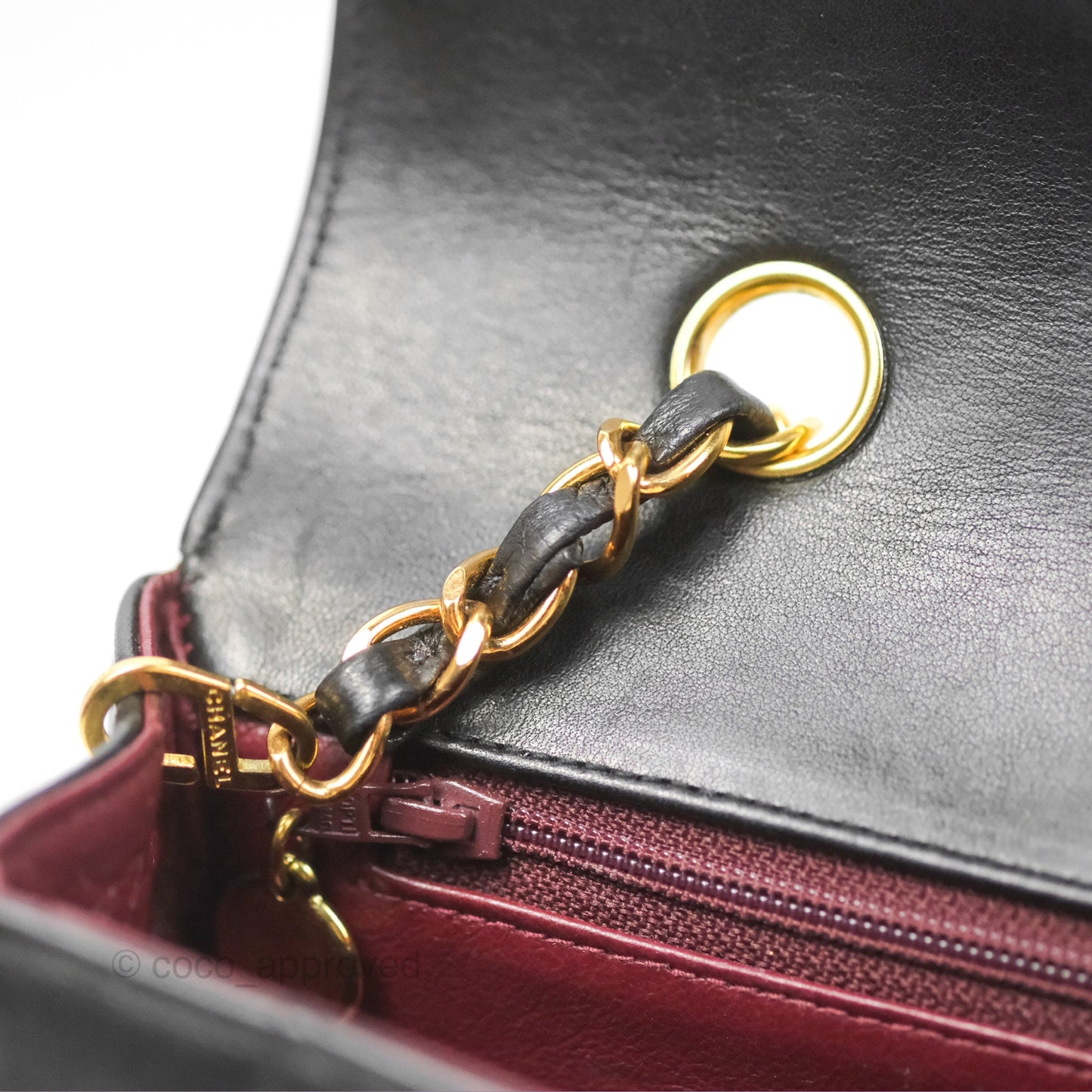Chanel Vintage Small Quilted Classic Diana Flap Bag Black Lambskin 24K Gold Hardware