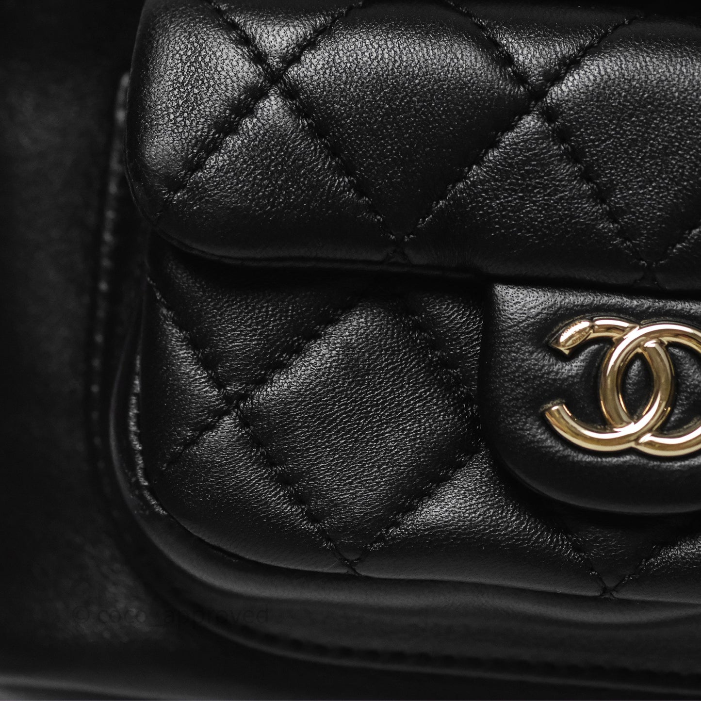 Chanel Small Duma Drawstring Backpack Black Lambskin Gold Hardware