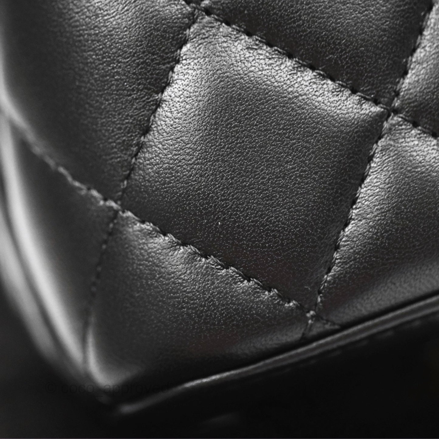 Chanel Vanity Rectangular Top Handle Black Lambskin Aged Gold Hardware