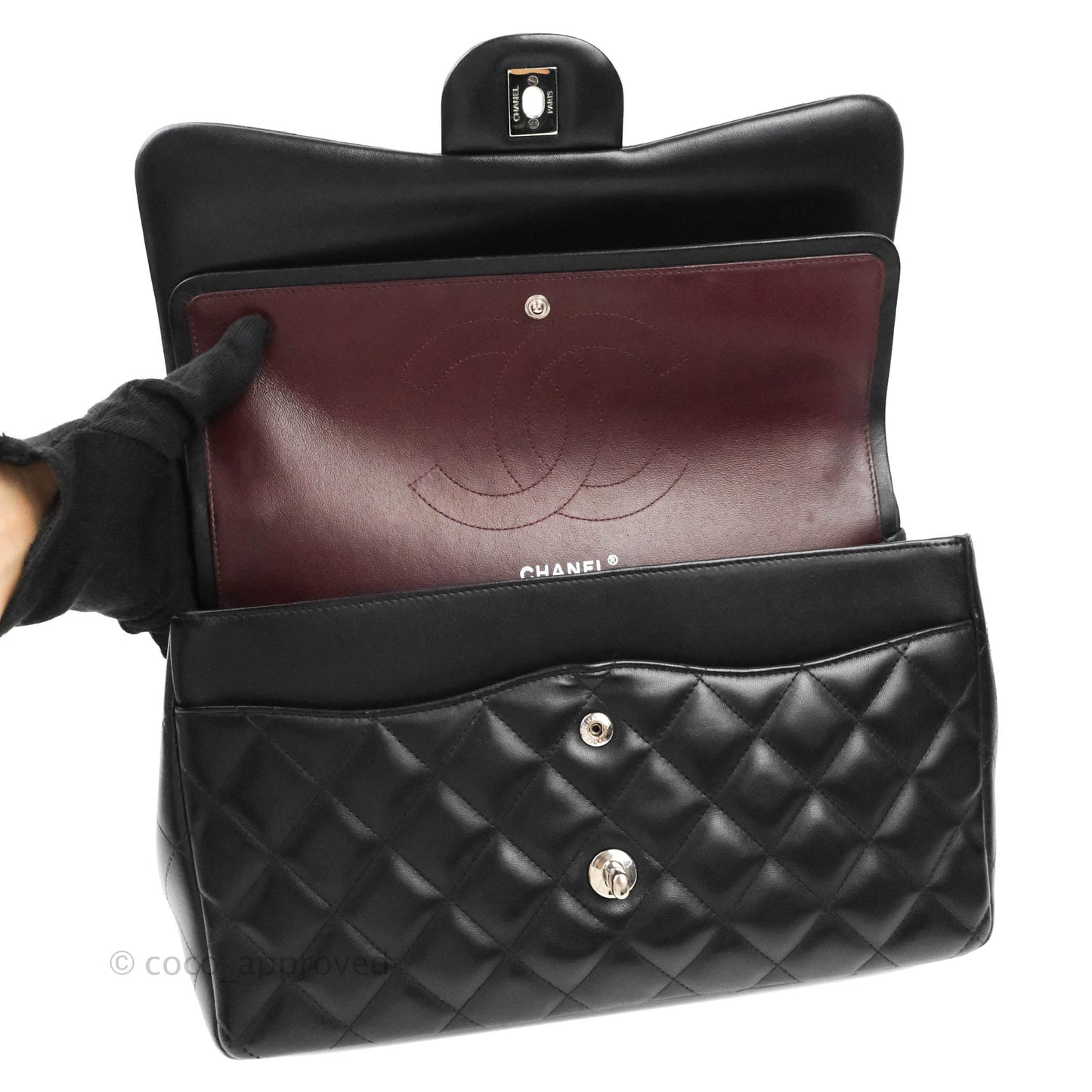 Chanel Jumbo Double Flap Black Lambskin Silver Hardware⁣⁣